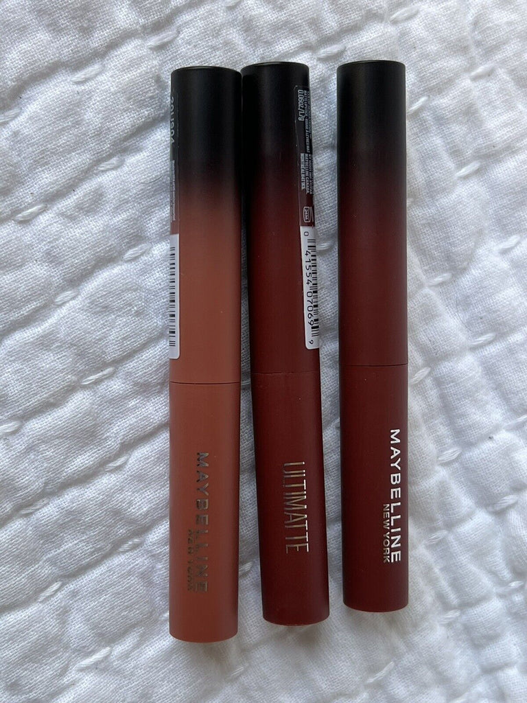 Lot of 3 - Maybelline Ultimatte Lipstick 2 - 288 More Auburn, 1 - 788 More Honey
