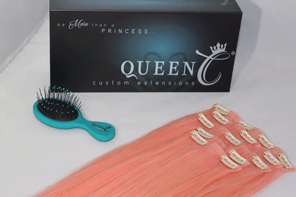 Queen C Hair AIRess Clip In Set 16" - 70g / Peach / QC1670Peach AIRess - Peach
