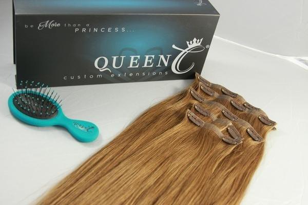 Queen C Hair AIRess Clip In Set Ash Brown AIRess Collection Before & After - 16" 70 grams