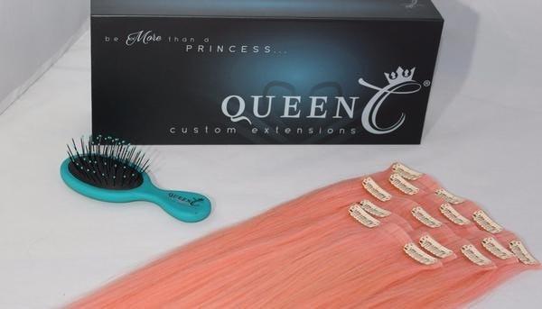 Queen C Hair AIRess Clip In Set Peach AIRess Collection Before & After - 16" 70 grams