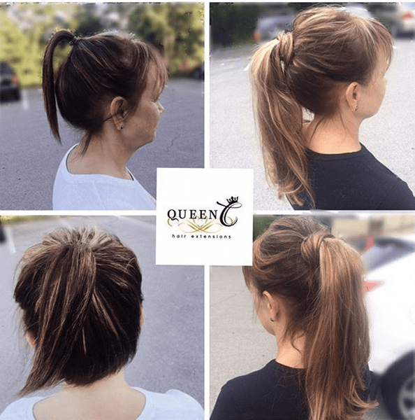 Queen C Hair AIRess Clip & Tie Ponytail 16" - 50 grams / Chocolate Caramel AIRess Clip & Tie Ponytail - Chocolate Caramel