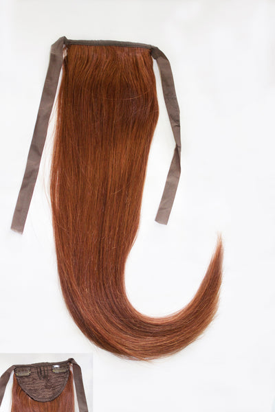 Queen C Hair AIRess Clip & Tie Ponytail 16" - 50 grams / Copper Red AIRess Clip & Tie Ponytail - Copper Red