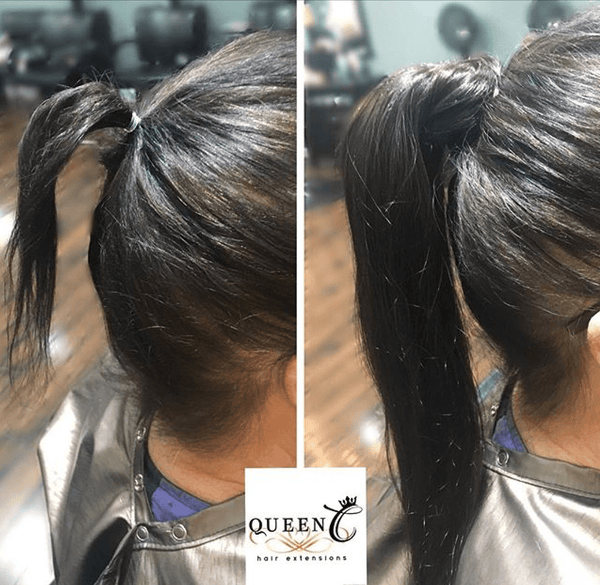 Queen C Hair AIRess Clip & Tie Ponytail 16" - 50 grams / Dark Brown AIRess Clip & Tie Ponytail - Dark Brown