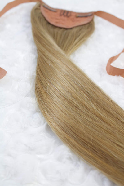 Queen C Hair AIRess Clip & Tie Ponytail 16" - 50g / Winter Beige Blonde / QCACTPWBB AIRess Clip & Tie Ponytail - Winter Beige Blonde
