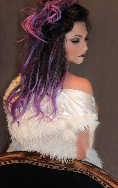 Queen C Hair Balayage Clip-In Set 18" - 140g / Mocha Dark Brown/Purple / QC181401CPURPLE Balayage - Mocha Dark Brown/Purple