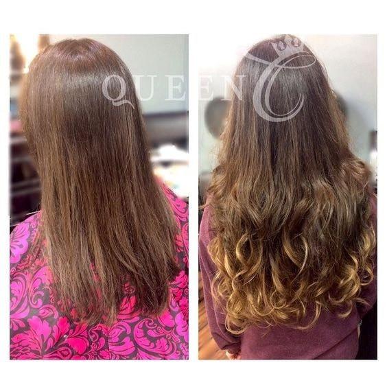 Queen C Hair Balayage Clip-In Set Balayage - Dark Brown/Ash Brown