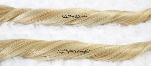 Queen C Hair Clip & Tie Ponytail 16" - 80g / Highlight Lowlight (Beach Blonde/Dirty Blonde) Clip & Tie Ponytail - Highlight Lowlight (Beach Blonde/Dirty Blonde)