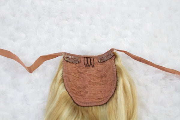 Queen C Hair Clip & Tie Ponytail 16" - 80g / Highlight Lowlight (Beach Blonde/Dirty Blonde) Clip & Tie Ponytail - Highlight Lowlight (Beach Blonde/Dirty Blonde)