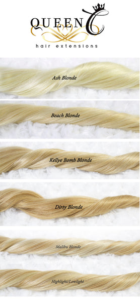 Queen C Hair Clip & Tie Ponytail 16" - 80g / Kellye Bomb Blonde / 79.99 Clip & Tie Ponytail - Kellye Blonde