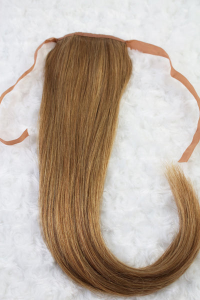 Queen C Hair Clip & Tie Ponytail 16" - 80g / Strawberry Copper Clip & Tie Ponytail - Strawberry Copper