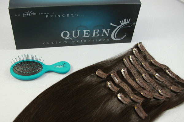 Queen C Hair Crown Jewels Collection Mocha Dark Brown Crown Jewels Collection Before & After 22" - 220 grams