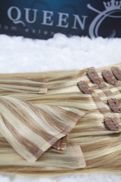 Queen C Hair Seamless Clip-In Extensions 20" - 160g / Desert Sand / QCSL201608613 Seamless - Desert Sand