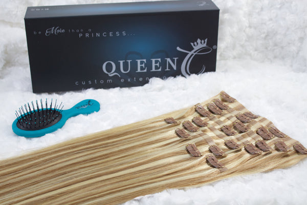 Queen C Hair Seamless Clip-In Extensions 20" - 160g / Desert Sand / QCSL201608613 Seamless - Desert Sand