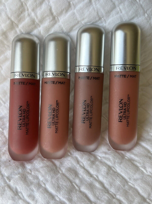 LOT OF 4 - Revlon Ultra HD Matte Lipcolor - 2 Seduction 1 Kisses 1 Forever