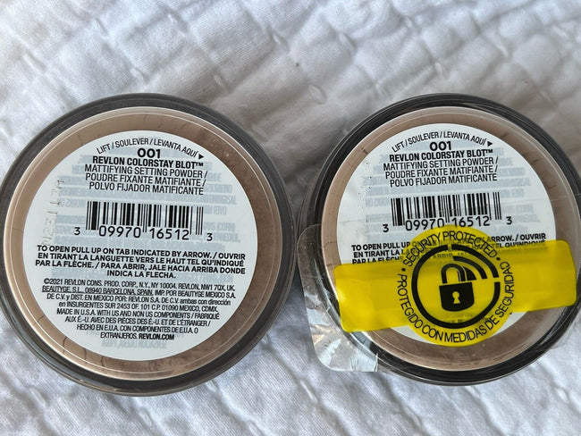 Lot of 2 - Revlon ColorStay Blot Face Powder, Matt Blurring & Oil Absorbing Setting 001