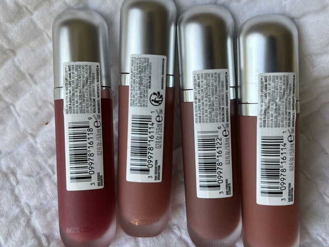 LOT OF 4 - Revlon Ultra HD Matte Lipcolor - 2 Seduction 1 Kisses 1 Forever