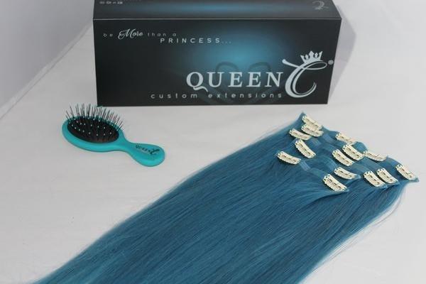 Queen C Hair AIRess Clip In Set 16" - 70g / Denim / QC1670DENIM AIRess - Denim Blue