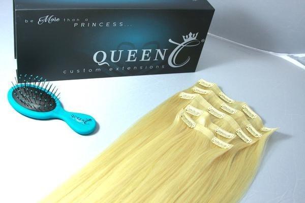 Queen C Hair AIRess Clip In Set Beach Blonde AIRess Collection Before & After - 16" 70 grams