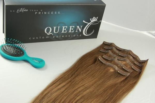 Queen C Hair AIRess Clip In Set Chestnut Brown AIRess Collection Before & After - 16" 70 grams