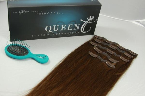 Queen C Hair AIRess Clip In Set Chocolate Brown AIRess Collection Before & After - 16" 70 grams