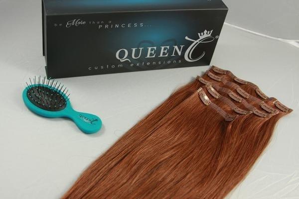Queen C Hair AIRess Clip In Set Copper Red AIRess Collection Before & After - 16" 70 grams