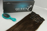 Queen C Hair AIRess Clip In Set Dark Brown AIRess Collection Before & After - 16