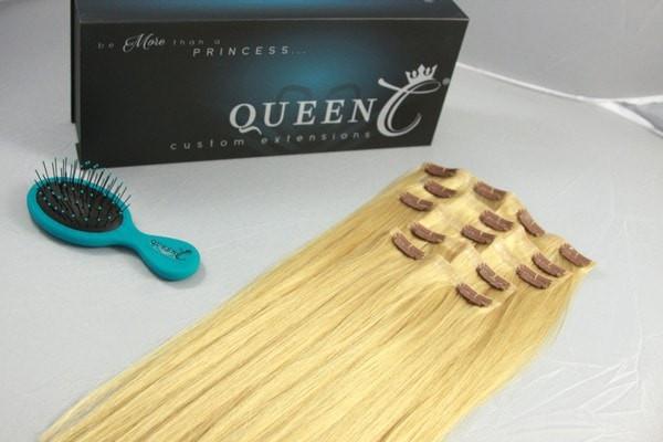 Queen C Hair AIRess Clip In Set Kellye Bomb Blonde AIRess Collection Before & After - 16" 70 grams