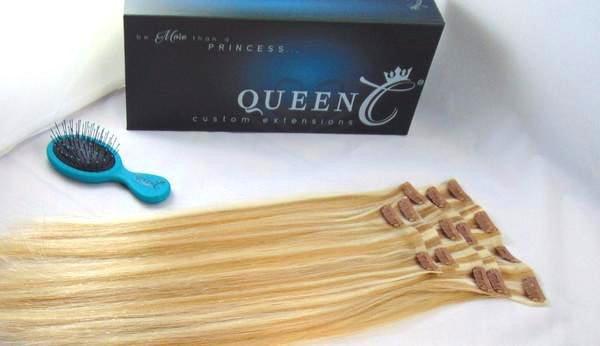 Queen C Hair AIRess Clip In Set Malibu Blonde AIRess Collection Before & After - 16" 70 grams