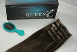 Queen C Hair AIRess Clip In Set Mocha Dark Brown AIRess Collection Before & After - 16