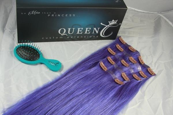 Queen C Hair AIRess Clip In Set Purple AIRess Collection Before & After - 16" 70 grams