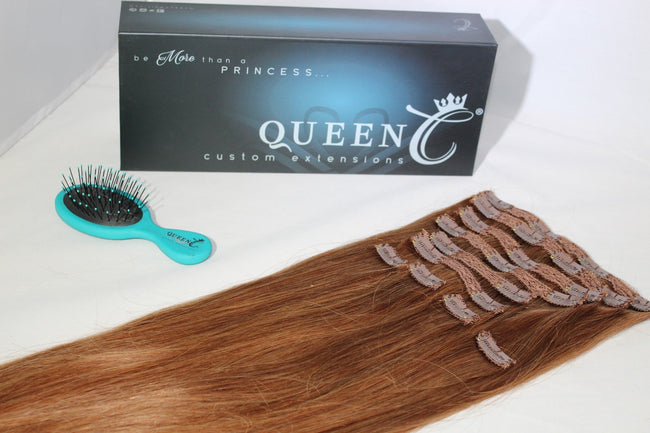 Queen C Hair AIRess Clip In Set Strawberry Copper AIRess Collection Before & After - 16" 70 grams