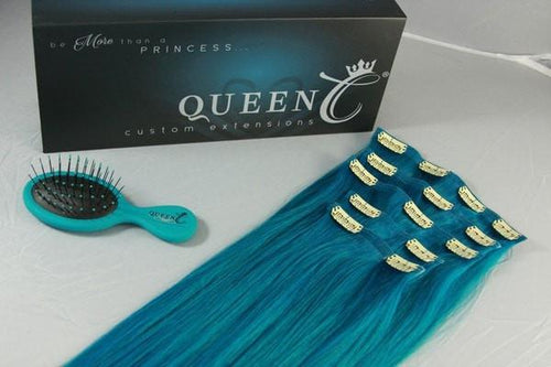 Queen C Hair AIRess Clip In Set Teal / 16" - 70 gr / QC1670TEAL AIRess - Teal
