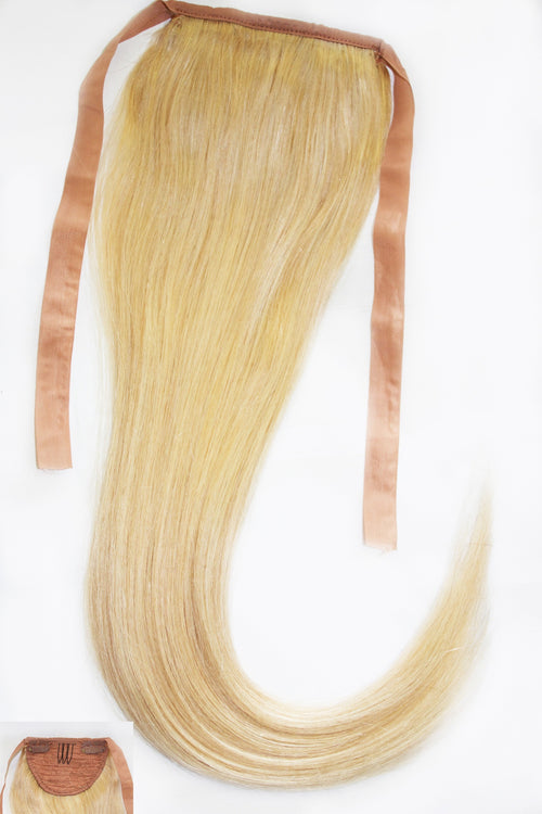 Queen C Hair AIRess Clip & Tie Ponytail 16" - 50 grams / Kellye Bomb Blonde AIRess Clip & Tie Ponytail - Kellye Blonde