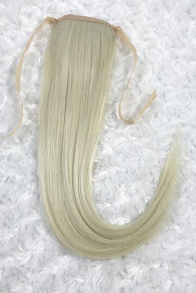 Queen C Hair AIRess Clip & Tie Ponytail 16" - 50 grams / Platinum Ice Blonde AIRess Clip & Tie Ponytail - Platinum Ice Blonde