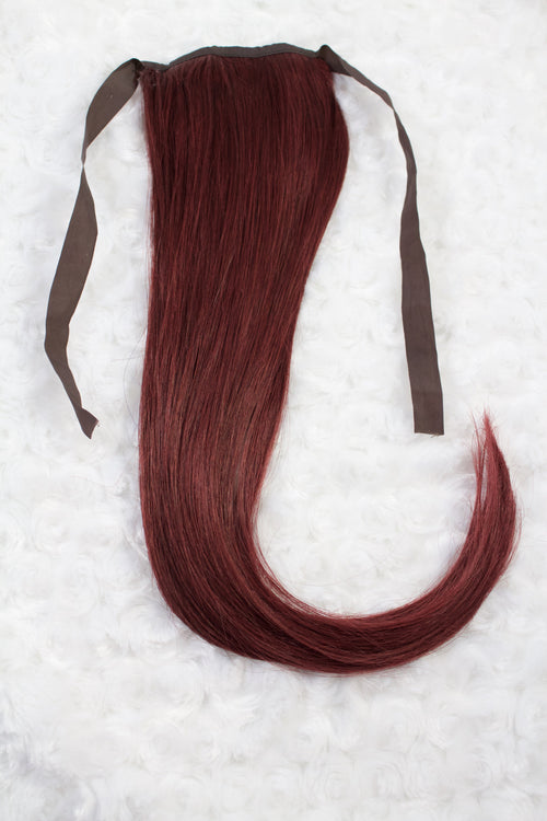 Queen C Hair AIRess Clip & Tie Ponytail 16" - 50g / Cherry Red AIRess Clip & Tie Ponytail - Cherry Red