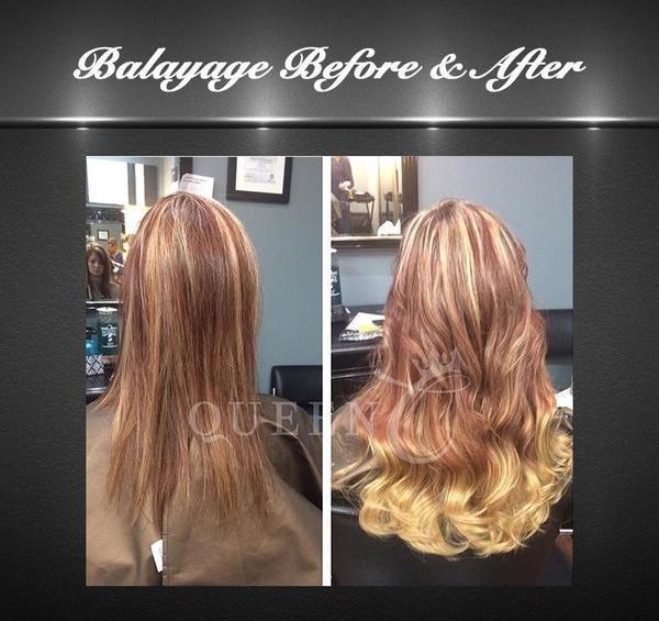 Queen C Hair Balayage Clip-In Set 18" - 140g / Copper Red/Dirty Blonde Balayage - Copper Red/Dirty Blonde