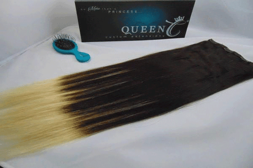 Queen C Hair Balayage Clip-In Set 18" - 140g / Dark Brown/Soft Blonde Balayage - Dark Brown/Soft Blonde