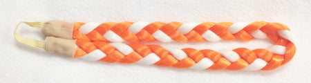 Mini Empress Braided Headband - Orange & White