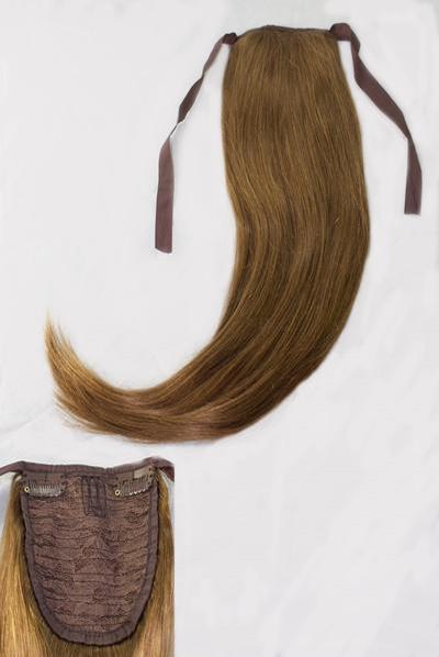 Queen C Hair Clip & Tie Ponytail 16" - 70g / Ash Brown / 79.99 Clip & Tie Ponytail - Ash Brown (8)
