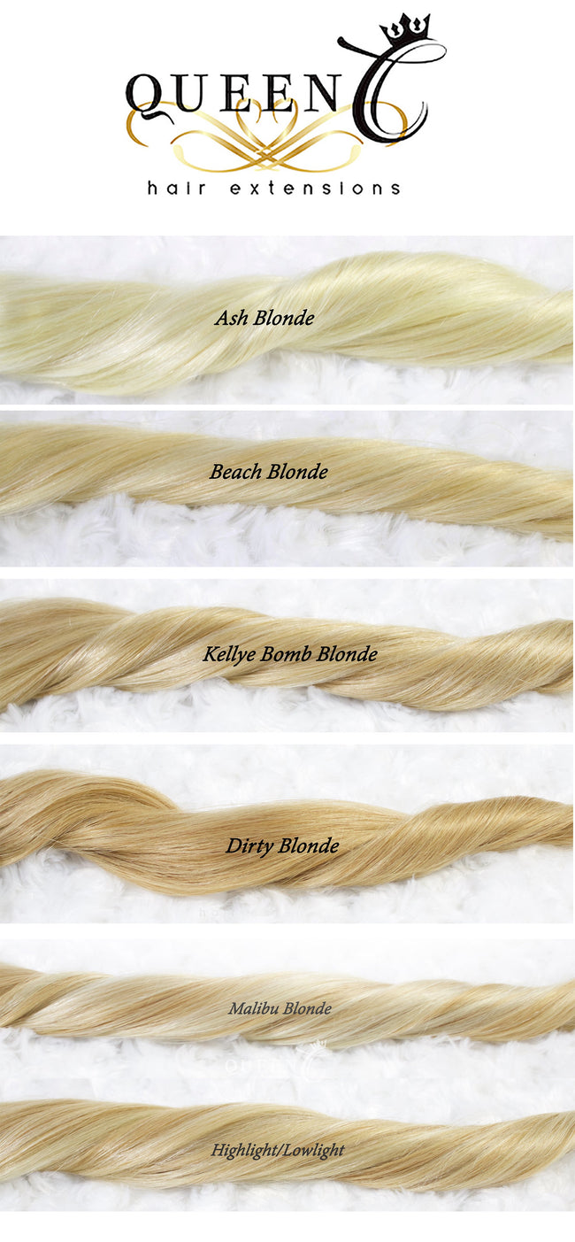 Queen C Hair Clip & Tie Ponytail 16" - 80g / Ash Blonde / 79.99 Clip & Tie Ponytail - Ash Blonde