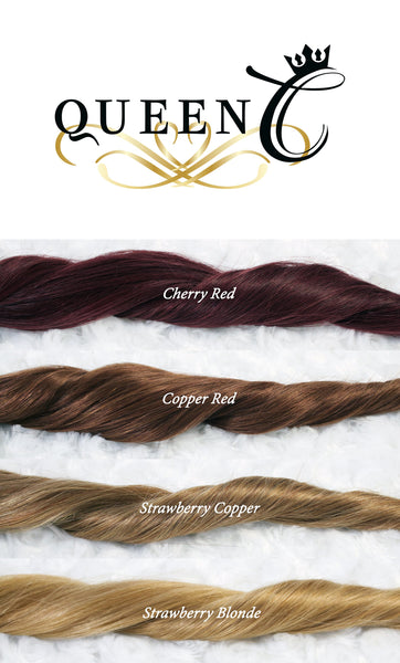 Queen C Hair Clip & Tie Ponytail 16" - 80g / Strawberry Copper Clip & Tie Ponytail - Strawberry Copper
