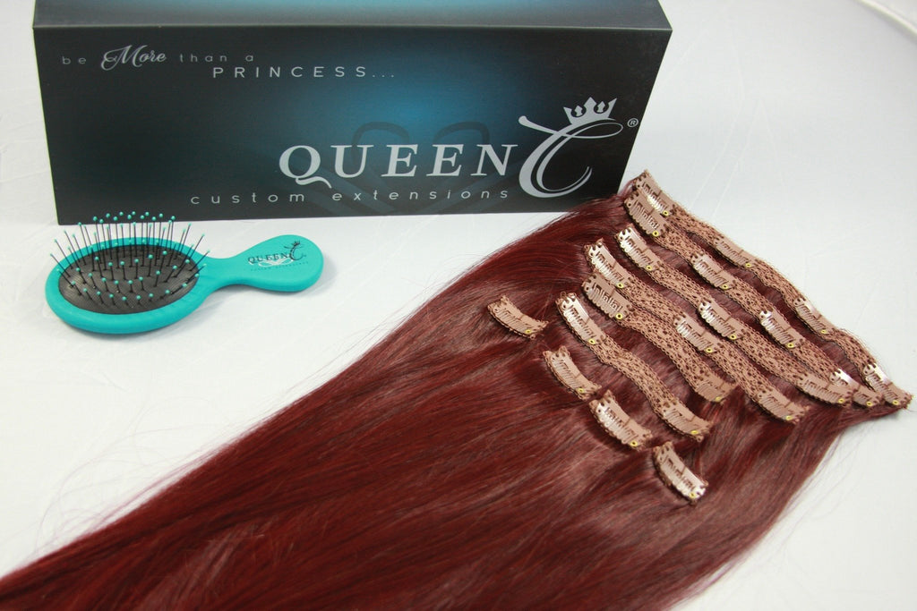 Seamless Clip-In Hair Extensions Natural Red (Color 30, 180 Grams