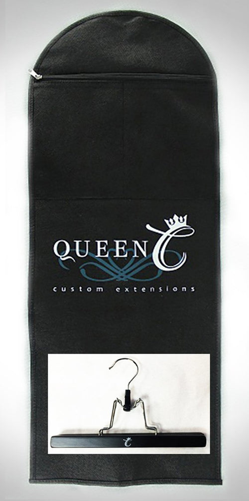 Queen C Hair Products Black / QCSTORAGEB BUNDLE Queen C Hair Extensions Storage Bag & Hanger