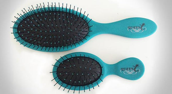 Queen C Hair Products Teal / QCBRUSHB BUNDLE Queen C Regular Size and Mini Extensions Detangler Brushes